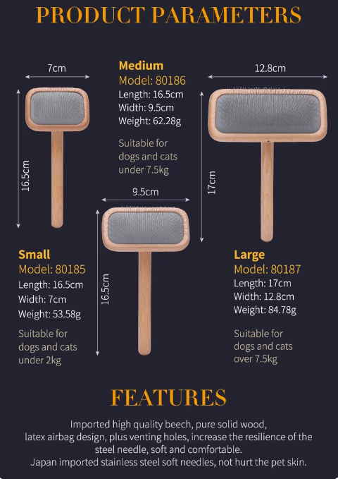 Fenice Professional Beech Wood Pet Slicker Brush