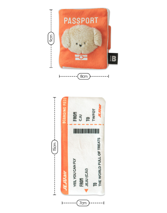 [BiteMe x Jeju air] Pet passport & ticket nosework toy set