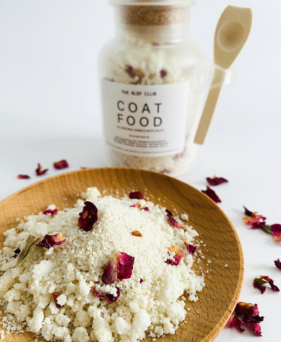 Bubble Bath Salt | Coat Food (Rose Geranium Parfum)