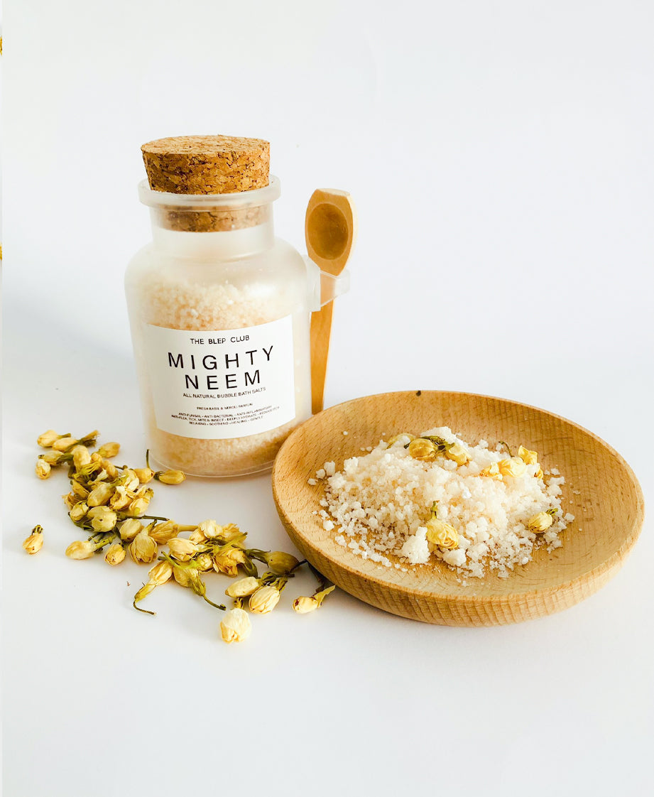 Bubble Bath Salt | Mighty Neem (Fresh Basil & Neroli Parfum)