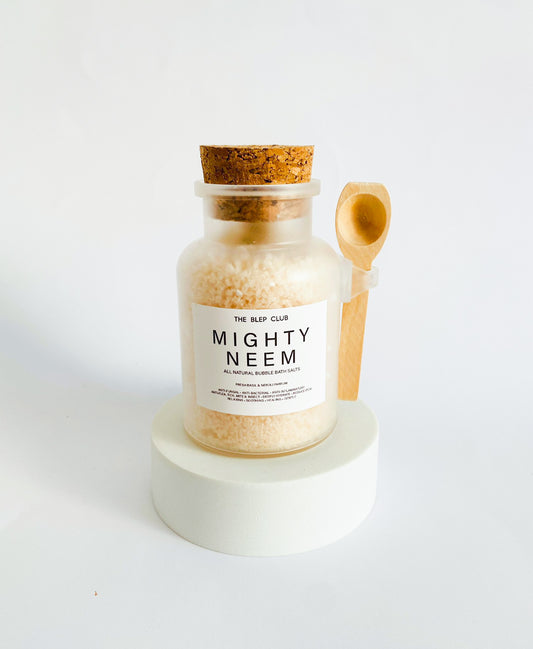 Bubble Bath Salt | Mighty Neem (Fresh Basil & Neroli Parfum)