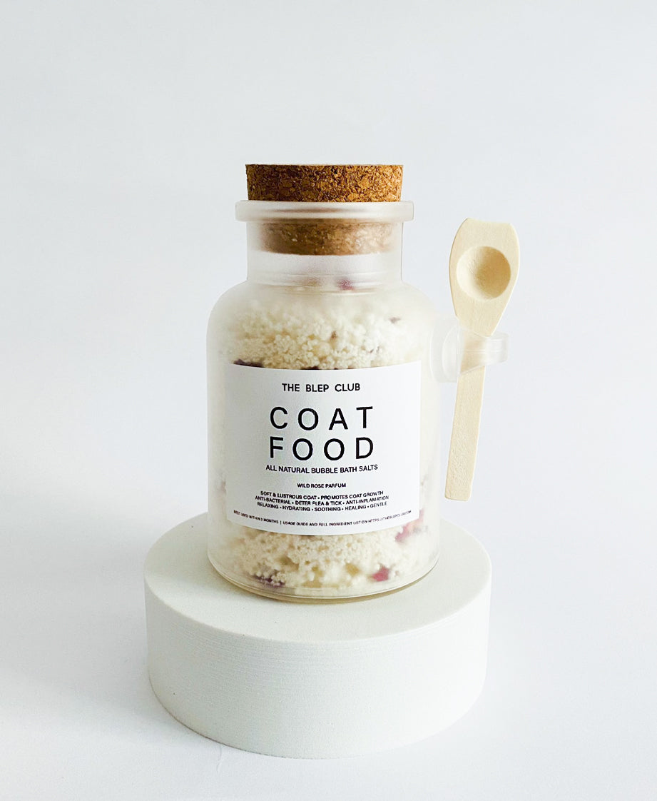 Bubble Bath Salt | Coat Food (Rose Geranium Parfum)